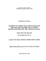 Nghiên cứu hiệu quả chăn nuôi lợn đen bản địa tại một số xã trên địa bàn huyện bắc mê, tỉnh hà giang 