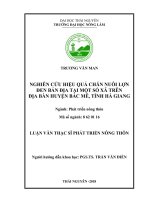 Nghiên cứu hiệu quả chăn nuôi lợn đen bản địa tại một số xã trên địa bàn huyện Bắc Mê, tỉnh Hà Giang (Luận văn thạc sĩ)