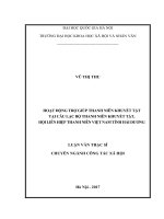 Hoạt động trợ giúp thanh niên khuyết tật tại câu lạc bộ thanh niên khuyết tật, hội liên hiệp thanh niên việt nam tỉnh hải dương 