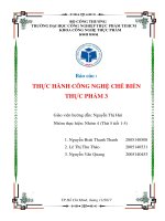 Báo cáo thực hành công nghệ chế biến thực phẩm 3