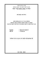 Đổi mới quản lý tài chính trong hoạt động khoa học xã hội trường hợp viện hàn lâm khoa học xã hội việt nam tt