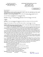 De thi thu Tieng Anh lan 1  Nam hoc 2018 2019  THPT Hoa Lu A