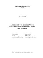 Đánh giá hiệu quả sử dụng đất nông nghiệp trên địa bàn huyện quảng xương   tỉnh thanh hóa 