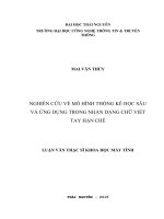 Nghiên cứu về mô hình thống kê học sâu và ứng dụng trong nhận dạng chữ viết tay hạn chế 