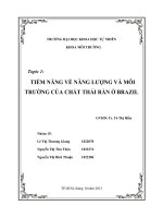TIỀM NĂNG VỀ NĂNG LƯỢNG VÀ MÔI TRƯỜNG CỦA CHẤT THẢI RẮN Ở BRAZIL