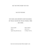 Đánh giá hiệu quả và đề xuất các giải pháp sử dụng đất nông nghiệp huyện thuận thành, tỉnh bắc ninh 