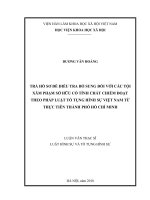 Trả hồ sơ điều tra bổ sung đối với các tội xâm phạm sở hữu có tính chất chiếm đoạt theo pháp luật Tố tụng hình sự Việt Nam từ thực tiễn thành phố Hồ Chí Minh (Luận văn thạc sĩ)