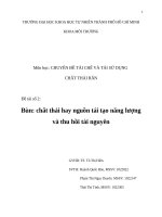 Bùn: chất thải hay nguồn tái tạo năng lượng và thu hồi tài nguyên