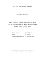 Đánh giá thực trạng quản lý biến động đất đai tại quận long biên, thành phố hà nội giai đoạn 2011 2015 