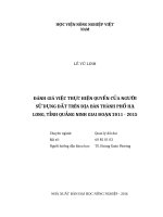 Đánh giá việc thực hiện quyền của người sử dụng đất trên địa bàn thành phố hạ long, tỉnh quảng ninh giai đoạn 2011   2015 