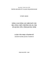 Nâng cao năng lực đội ngũ cán bộ, công chức phường hà an, thị xã quảng yên, tỉnh quảng ninh 