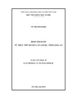 Định tội danh từ thực tiễn huyện Cần Giuộc, tỉnh Long An (Luận văn thạc sĩ)