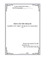 Báo cáo nghiên cứu thực tế QLGD