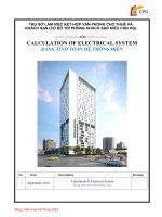 Bảng tính toán hê thống điện  toà nhà 25 tầng ford thăng long ELECTRICAL LOAD