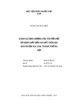 Đánh giá ảnh hưởng của chuyển đổi sử dụng đất đến giá đất trên địa bàn huyện gia lâm, thành phố hà nội 
