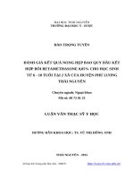 Đánh giá kết quả nong hẹp bao quy đầu kết hợp bôi betamethasone 0,05% cho học sinh từ 6 10 tuổi tại 2 xã của huyện phú lương thái nguyên 