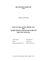 Đánh giá công tác thu hồi đất, giao đất tại một số dự án trên địa bàn huyện yên định, tỉnh thanh hóa 