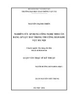 Nghiên cứu ứng dụng TBM cân bằng áp lực đất trong thi công hầm khu vực hà nội