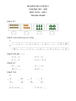 Toán 1 - đề ktra hk 1 - 2017-2018 - theo thông tư 22