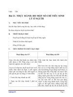 Giáo án Sinh học 11 bài 21: Thực hành đo một số chỉ tiêu sinh lý ở người