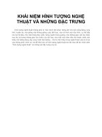 KHÁI NIỆM HÌNH TƯỢNG NGHỆ THUẬT và NHỮNG đặc TRƯNG