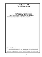 GIẢI PHÁP PHỤ ĐẠO HỌC SINH YẾU KÉM  MÔN HÓA HỌC LỚP 10 TRƯỜNG THPT