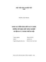 Đánh giá tiềm năng đất đai và định hướng sử dụng đất nông nghiệp huyện ba vì, thành phố hà nội 