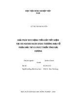 Giải pháp huy động tiền gửi tiết kiệm tại chi nhánh ngân hàng thương mại cổ phần đầu tư và phát triển tỉnh hải dương 