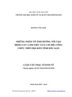Những nhân tố ảnh hưởng tới tạo động lực làm việc của cán bộ, công chức trên địa bàn tỉnh bắc kạn 