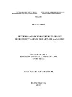 Determinants of job seekers to select recruitment agency for new job vacancies  master project in business administration 
