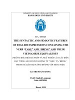 The syntactic and sematic features of english expressions containing the verb “take” and “bring” and their vietnamese equivalents 
