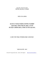 Quản lý hoạt động hướng nghiệp cho học sinh trung học cơ sở huyện chiêm hóa, tỉnh tuyên quang 