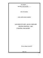 GIẢI PHÁP TỔ CHỨC, QUẢN LÍ ĐỔI MỚI PHƯƠNG PHÁP DẠY  HỌC Ở TRƯỜNG THCSTHPT