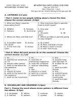 ĐỀ THI TIẾNG ANH HỌC KỲ II  (20162017)