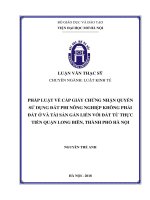 Pháp luật về cấp giấy chứng nhận quyền sử dụng đất phi nông nghiệp không phải đất ở và tài sản gắn liền với đất từ thực tiễn quận long biên, thành phố hà nội  