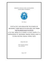 SYNTACTIC AND SEMANTIC FEATURES OF DECIDING VERB GROUP IN ENGLISH AND THEIR VIETNAMESE EQUIVALENTS 