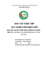 Báo cáo thuyết minh định hướng quy hoạch sử dụng đất đến năm 2020 của Thành phố Phủ Lý, Tỉnh Hà Nam