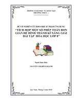 TÍCH HỢP MỘT SỐ PHÉP TOÁN ĐƠN  GIẢN ĐỂ HÌNH THÀNH KĨ NĂNG GIẢI BÀI TẬP  HÓA HỌC LỚP 8