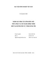 Đánh giá công tác dồn điền đổi thửa phục vụ xây dựng nông thôn mới tại huyện phù cừ, tỉnh hưng yên 