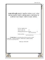 CHUYÊN ĐỀ:PHÁT TRIỂN NĂNG LỰC VẬN DỤNG KIẾN THỨC HÌNH HỌC CHƯƠNG II LỚP 10 VÀO THỰC TIỄN CUỘC SỐNG