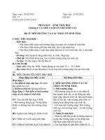 Giáo án Sinh học 12 bài 35: Môi trường sống và các nhân tố sinh thái