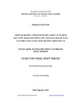 Thiết kế bộ điều chỉnh PID để điều khiển và ổn định mức nước trong hệ thống mức nước bao hơi, đề xuất cải thiện chất lượng bằng bộ điều khiển mờ lai 