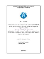 SYNTACTIC AND SEMANTIC FEATURES OF ATTENTION VERB GROUP IN ENGLISH AND THEIR VIETNAMESE EQUIVALENTS 