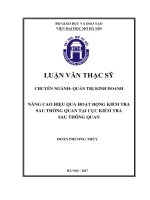 Nâng cao hiệu quả hoạt động kiểm tra sau thông quan tại cục kiểm tra sau thông quan 
