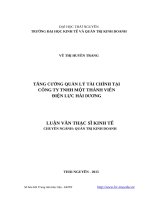 Tăng cường quản lý tài chính tại công ty TNHH một thành viên điện lực hải dương 
