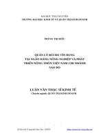 Quản lý rủi ro tín dụng tại ngân hàng nông nghiệp và phát triển nông thôn việt nam chi nhánh sao đỏ 