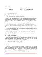 Giáo án Sinh học 11 bài 22: Ôn tập chương 1