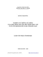 Nghiên cứu những tác động của cộng đồng dân tộc đến thảm thực vật ở xã côn minh huyện na rì, tỉnh bắc kạn 