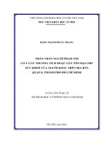 Nhân thân người phạm tội cố ý gây thương tích hoặc tổn hại cho sức khoẻ của người khác trên địa bàn Quận 8, Thành phố Hồ Chí Minh (Luận văn thạc sĩ)