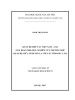 Quan hệ hợp tác việt nam   lào giai đoạn 2000   2015 nghiên cứu trường hợp quan hệ giữa tỉnh sơn la với các tỉnh bắc lào 